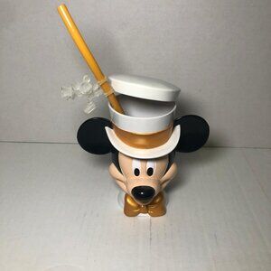 Disney On Ice Mickey Mouse Cup Mug With Lid And Straw Souvenir Collectible VTG?